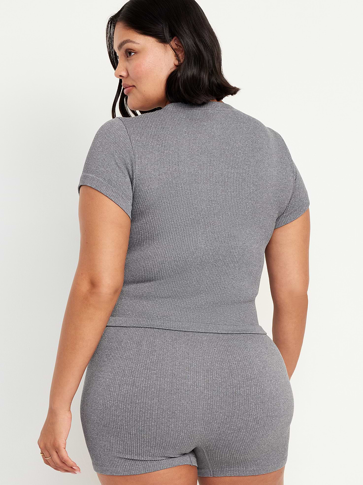 Image number 8 showing, Exhale Seamless Fitted Rib T-Shirt