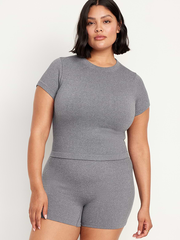 Exhale Seamless Fitted Rib T-Shirt
