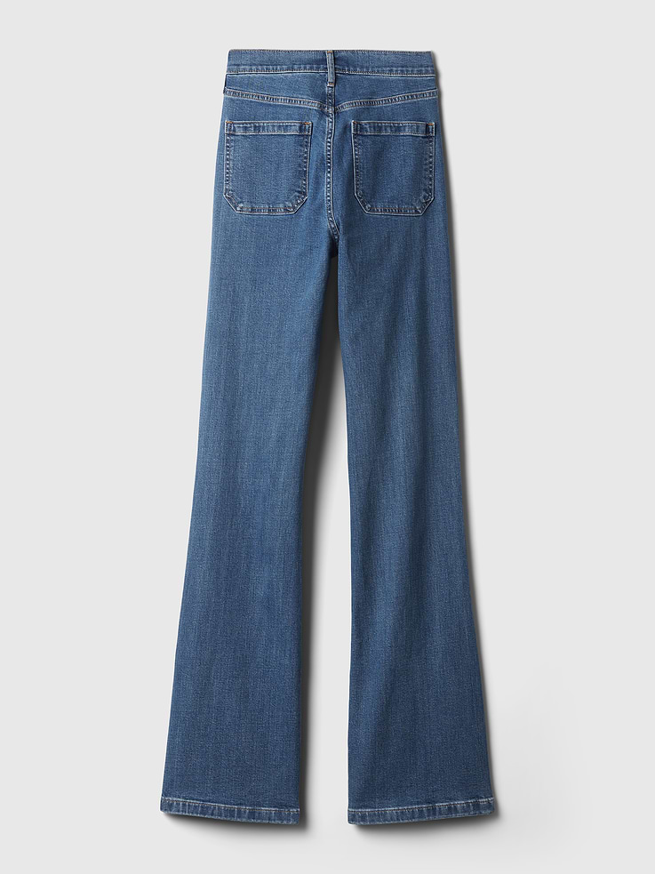 Image 8 de 8, Jean évasé années 70 à taille haute