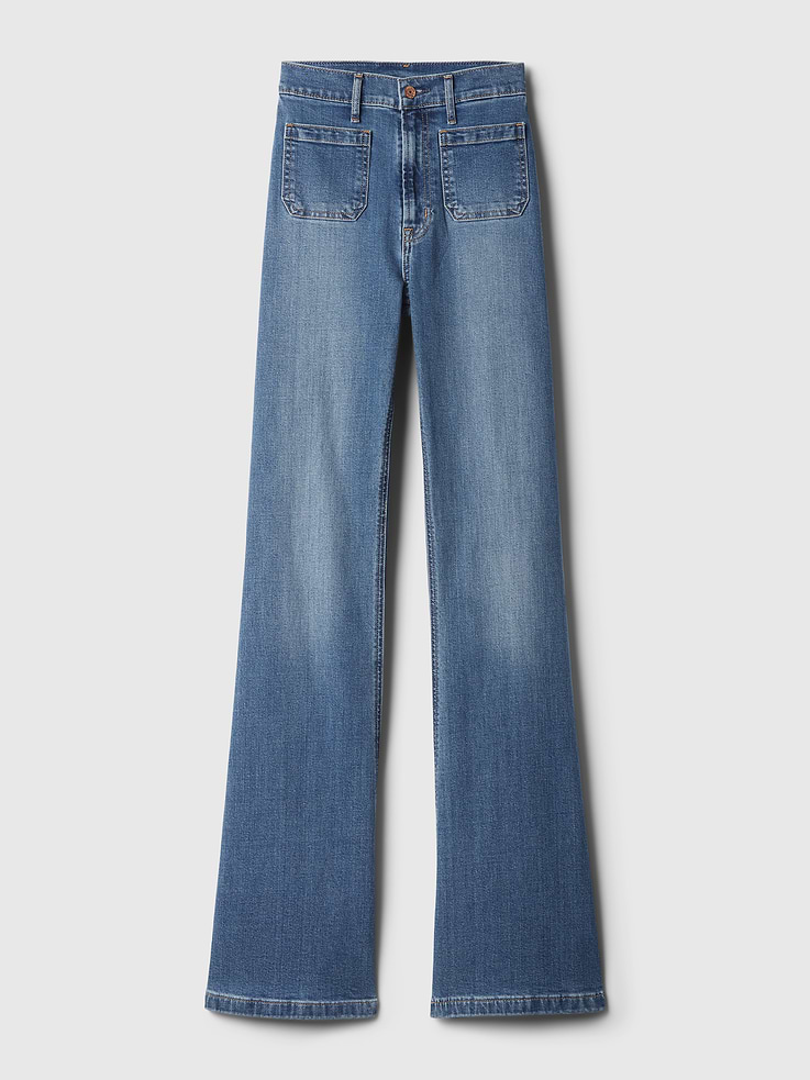 Image 7 de 8, Jean évasé années 70 à taille haute