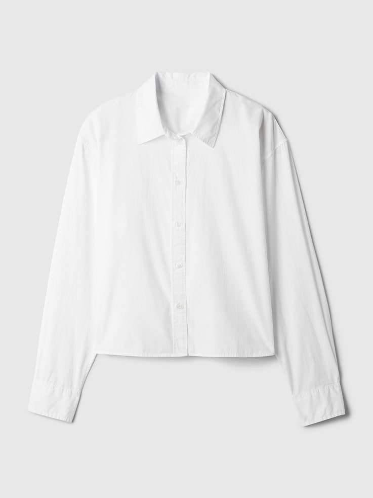 Image number 7 showing, Organic Cotton Poplin Crop Shirt