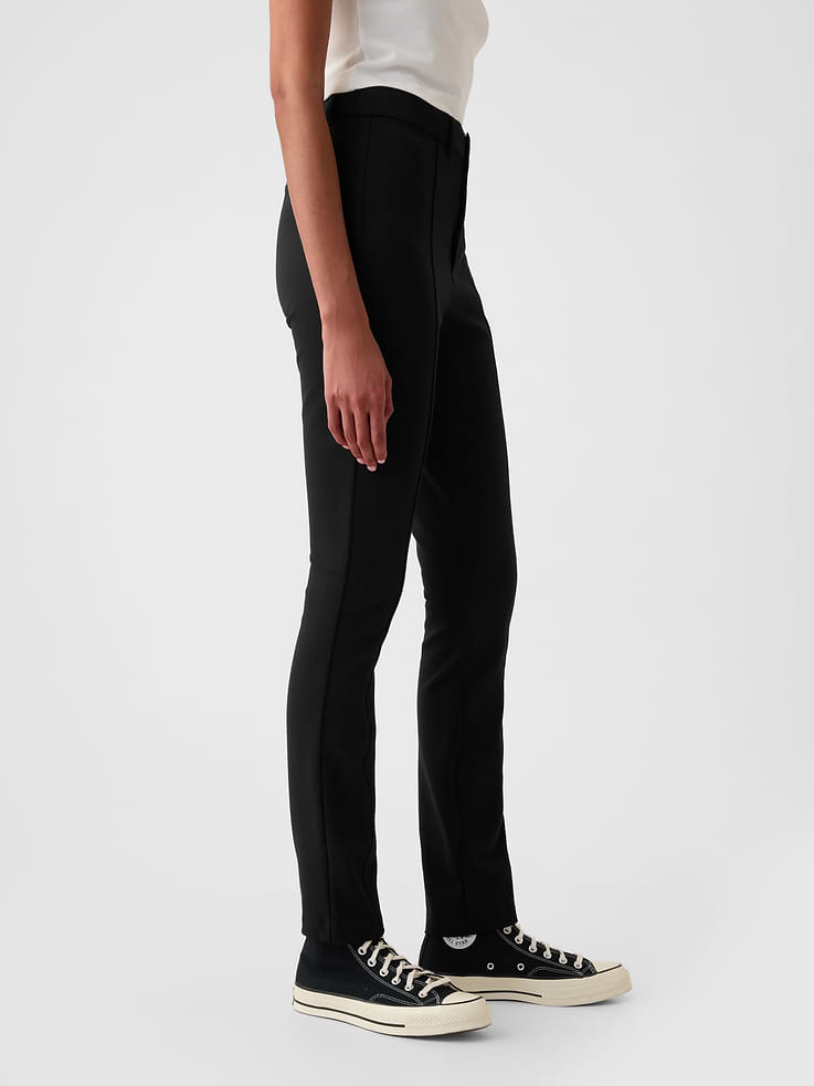 L'image numéro 3 présente Pantalon moulant à taille haute en point de rome