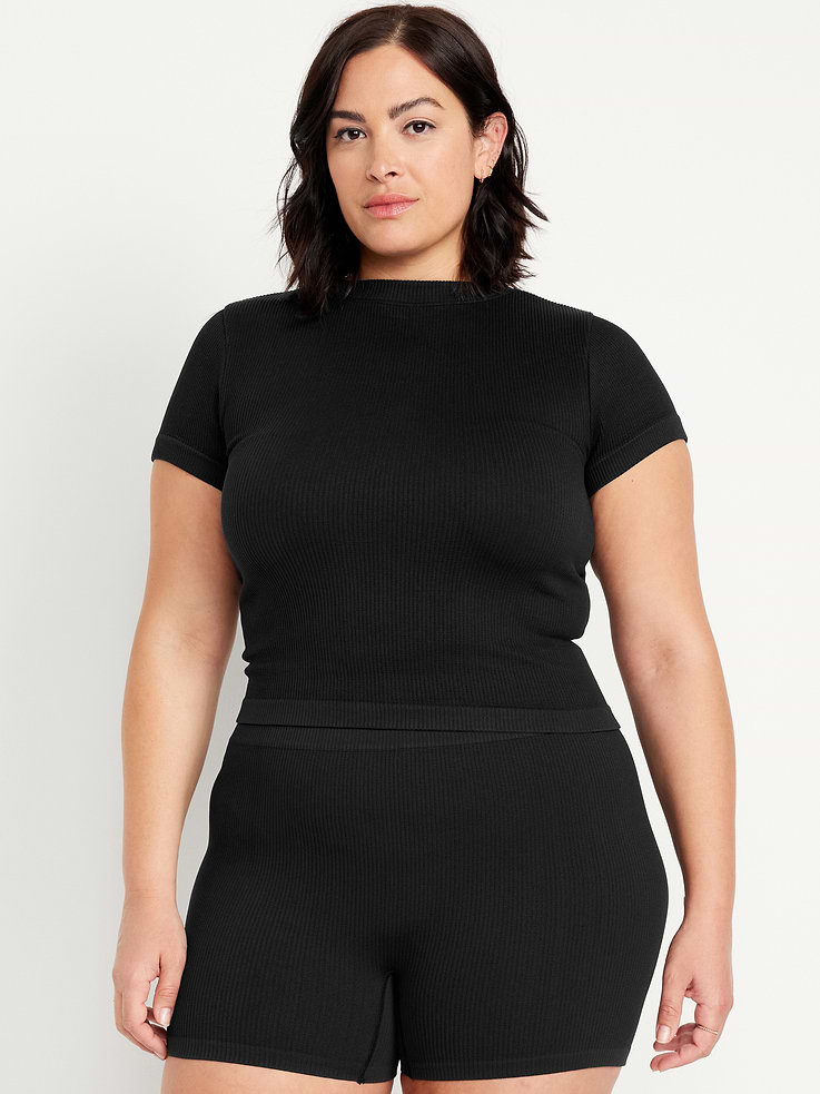 Image number 7 showing, Exhale Seamless Fitted Rib T-Shirt