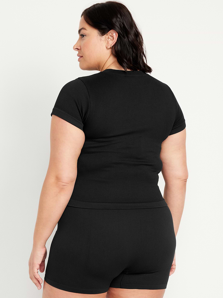 Image number 8 showing, Exhale Seamless Fitted Rib T-Shirt