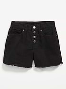 Image number 1 showing, High-Waisted Wow Frayed-Hem Jean Shorts for Girls