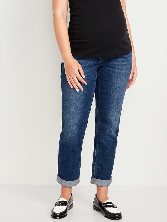 Maternity Full-Panel Wow Boyfriend Jeans