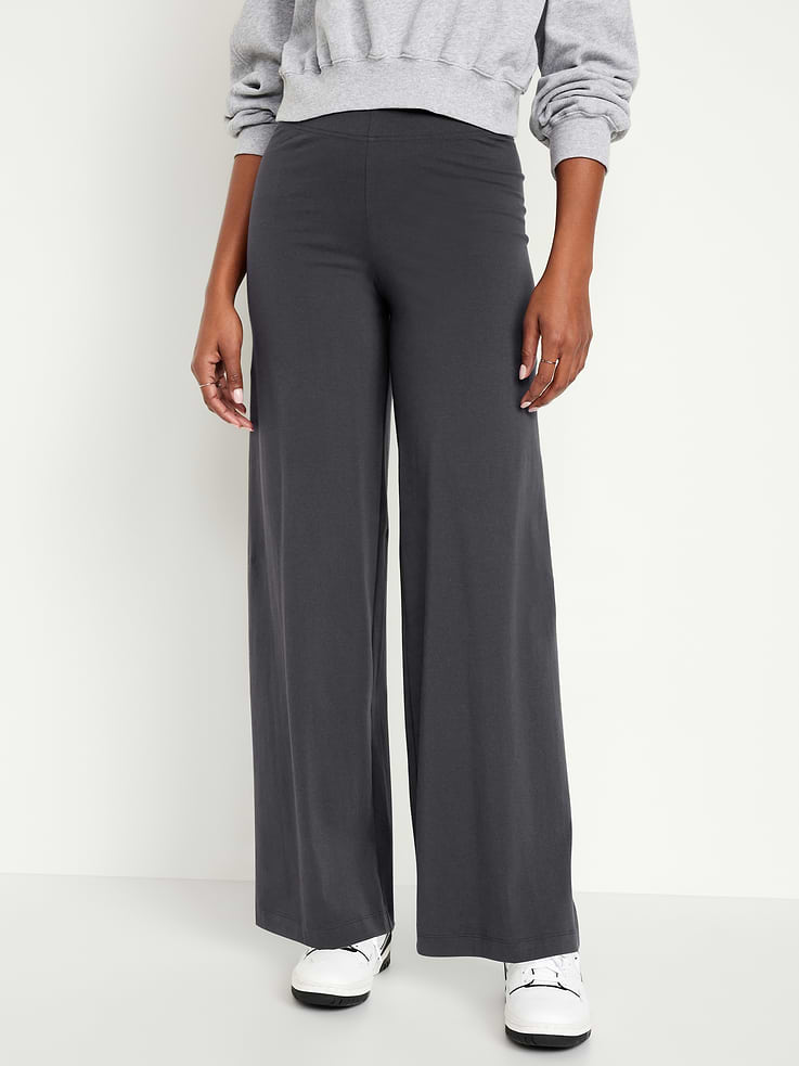 Image number 1 showing, High-Waisted Fashion Wide-Leg Leggings