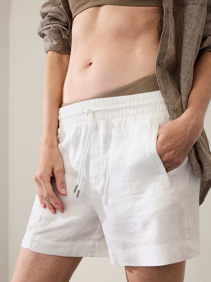 Image 2 of 4, Retreat Linen Mid Rise 4" Short