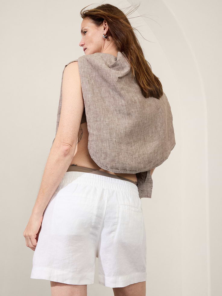 Image 3 of 4, Retreat Linen Mid Rise 4" Short