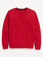 Image 2 of 3, School Uniform Solid V-Neck Sweater for Boys