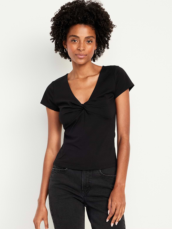Fitted Twist-Front Top