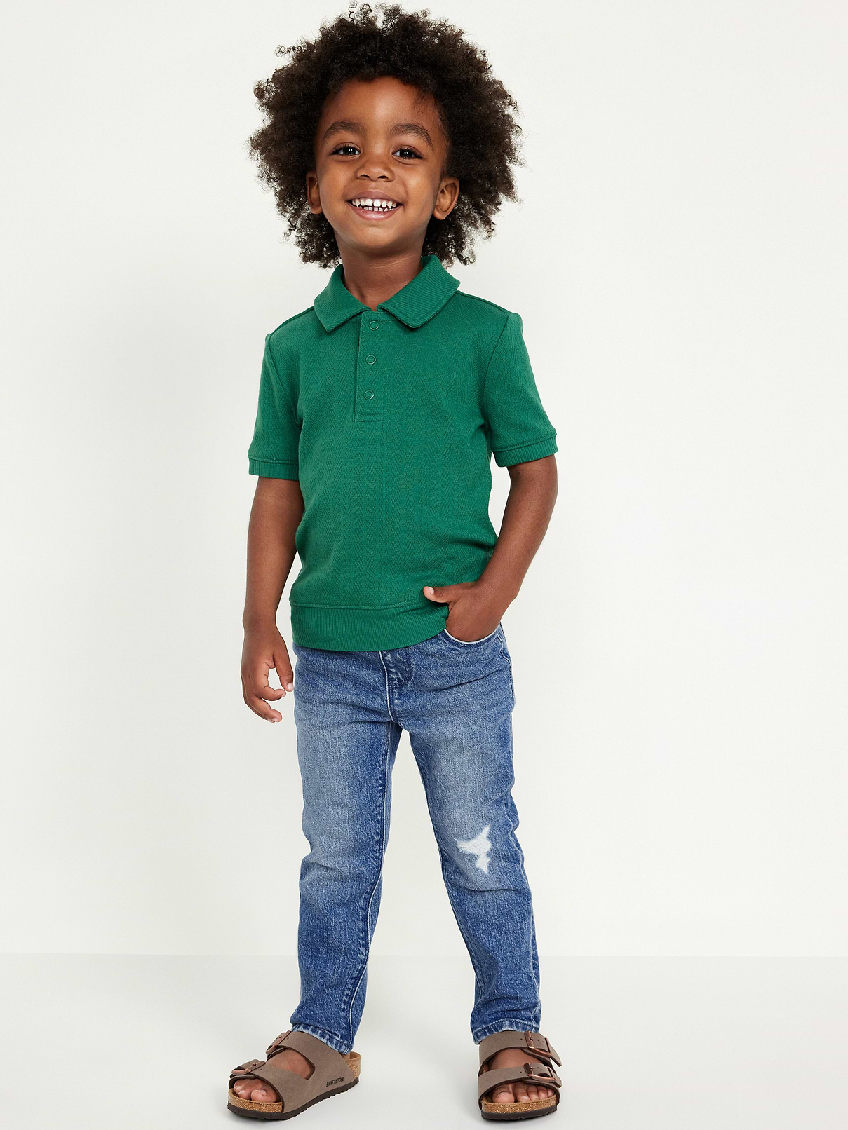 Image number 1 showing, 360° Stretch Pull-On Skinny Jeans for Toddler Boys