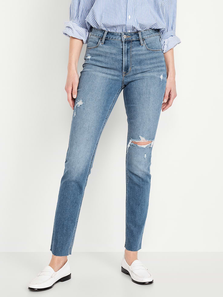 Image number 2 showing, High-Waisted Wow Straight Ankle Jeans