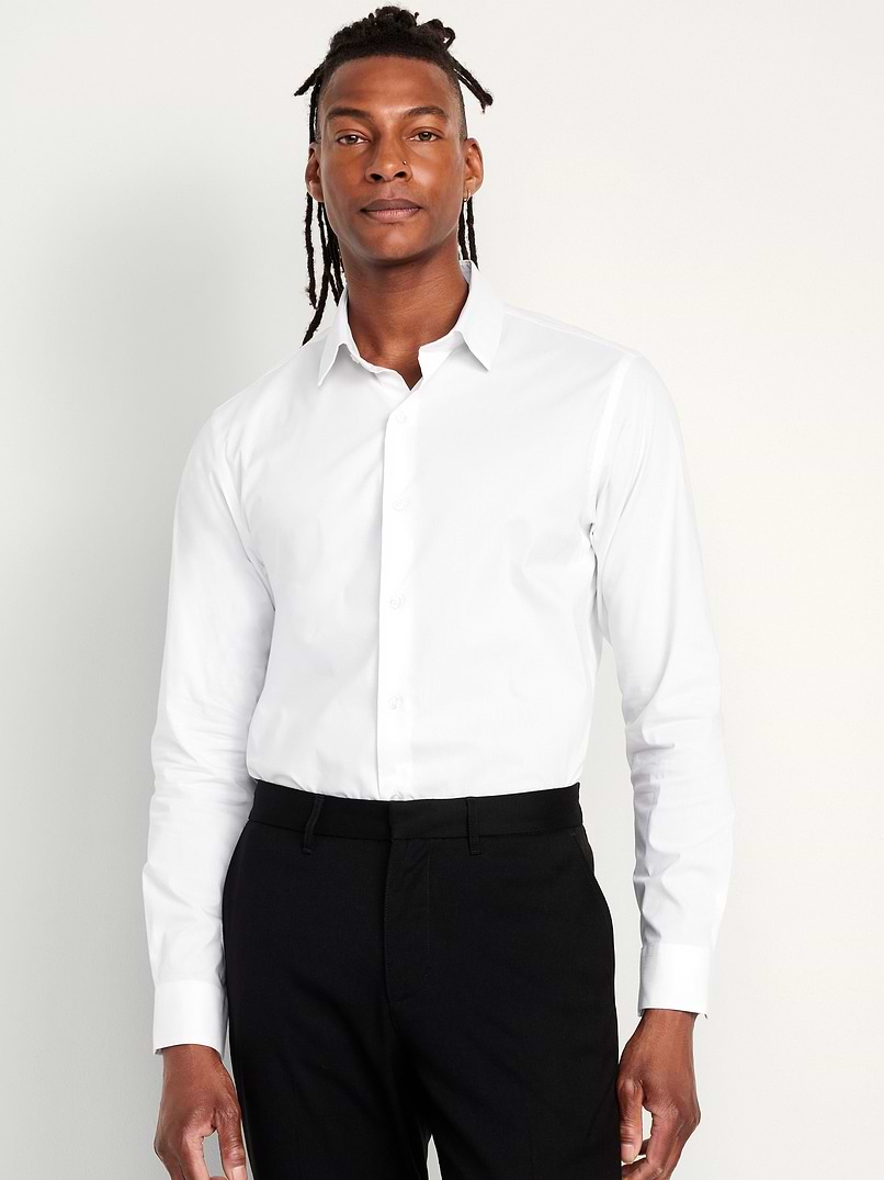 best slim fit dress shirts Alimens & Gentle Stretch Mens Long Sleeve Casual Skinny Muscle Fit Wrinkle Free Button Down Shirt Black : Clothing, Shoes & Jewelry or anytime you want to look fresh Slim Fit Red Fine Line