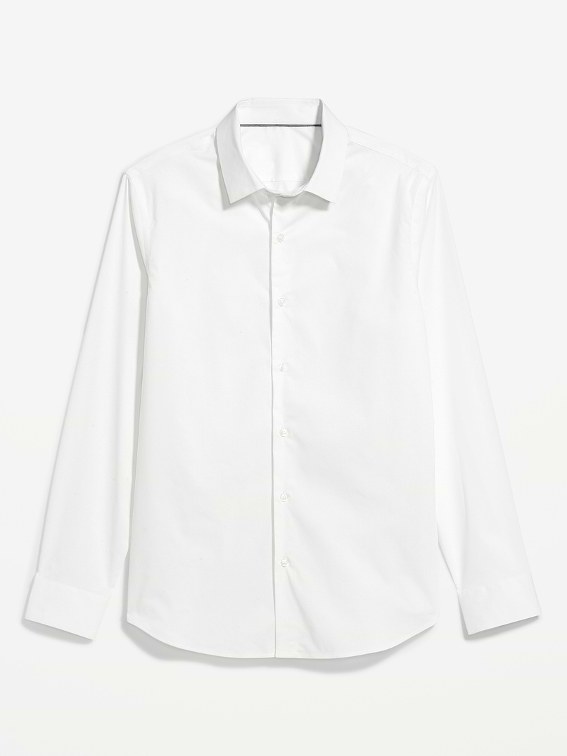 old navy dress shirts Men's Slim Fit Pro Signature Performance Shirt - White Mens shirt Core Colors:Blue Checks Bedroom Dressing Took Over 1980s button front patch chest
