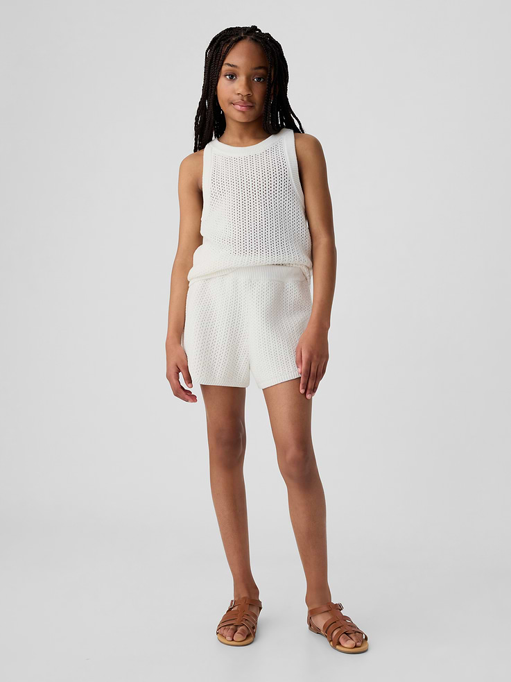 Image 1 of 5, Soft cotton crochet shorts., Elasticized waist., Product #434500