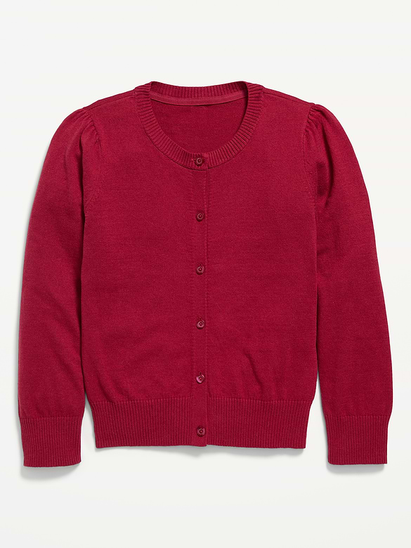 School Uniform Button-Up Cardigan for Girls