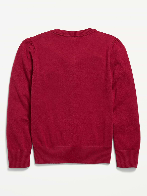 School Uniform Button-Up Cardigan for Girls