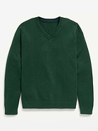 Image 2 of 4, School Uniform Solid V-Neck Sweater for Boys