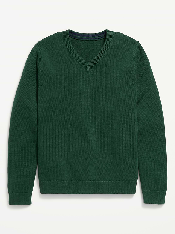 School Uniform Solid V-Neck Sweater for Boys