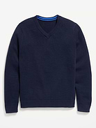 Image number 2 showing, School Uniform Solid V-Neck Sweater for Boys