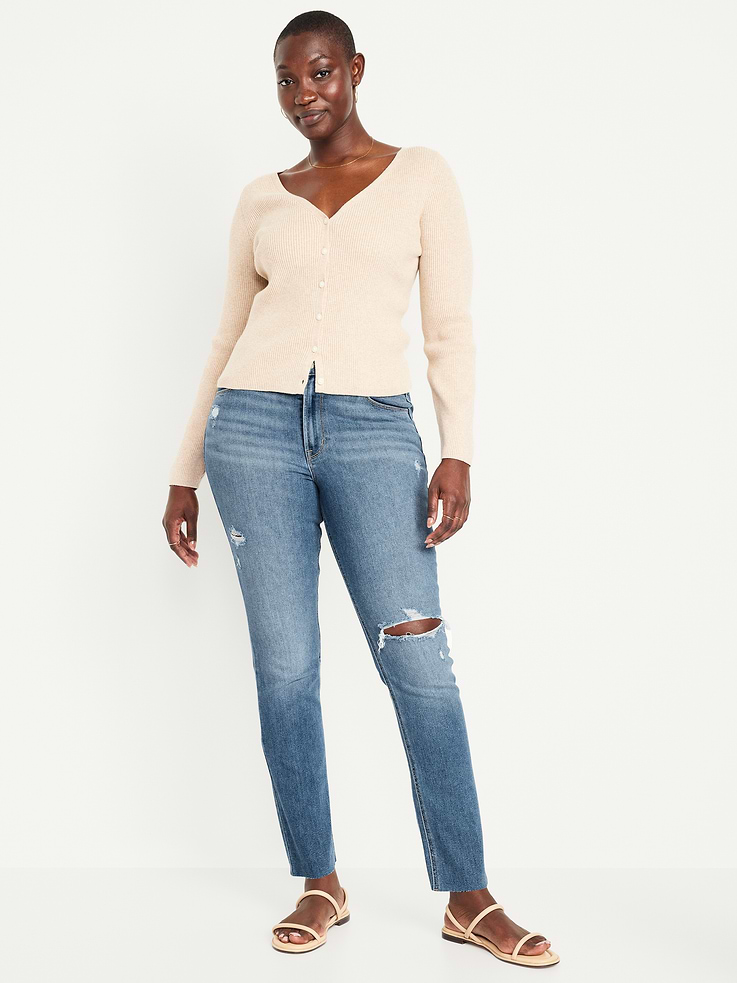 Image number 5 showing, High-Waisted Wow Straight Ankle Jeans