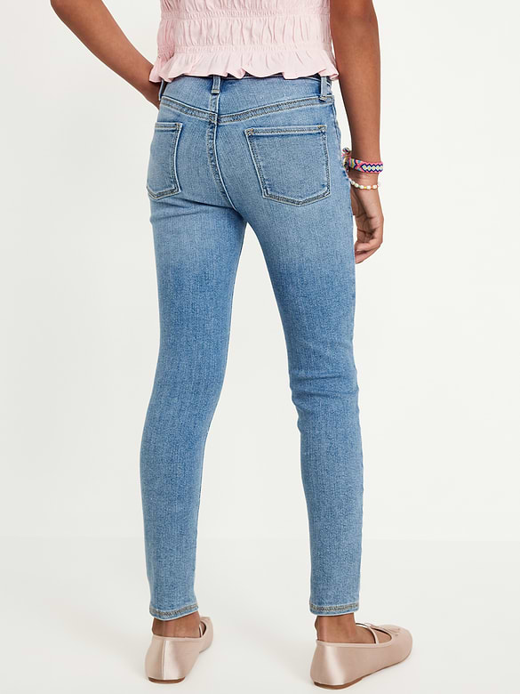 Jegging Rockstar à taille haute en denim déchiré à Extensibilité 360° pour fille