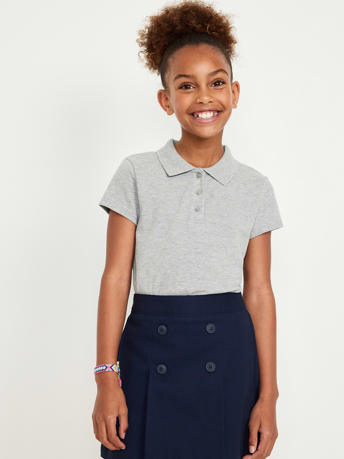 Image number 1 showing, Uniform Pique Polo Shirt for Girls