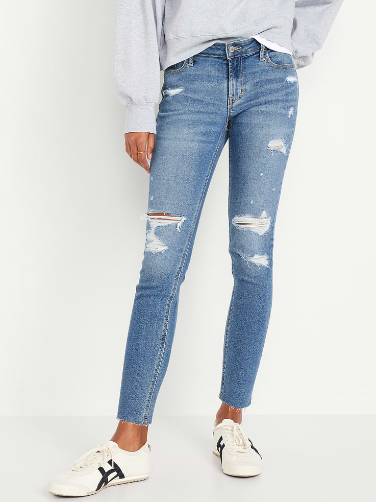 Image number 2 showing, Mid-Rise Rockstar Super-Skinny Ankle Jeans