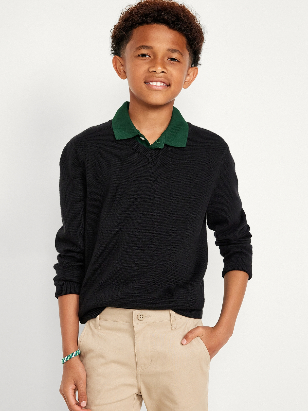 ニット+セーター OLD NAVY corduroy knit School Uniform Solid V-Neck Sweater for Boys | Old Navy