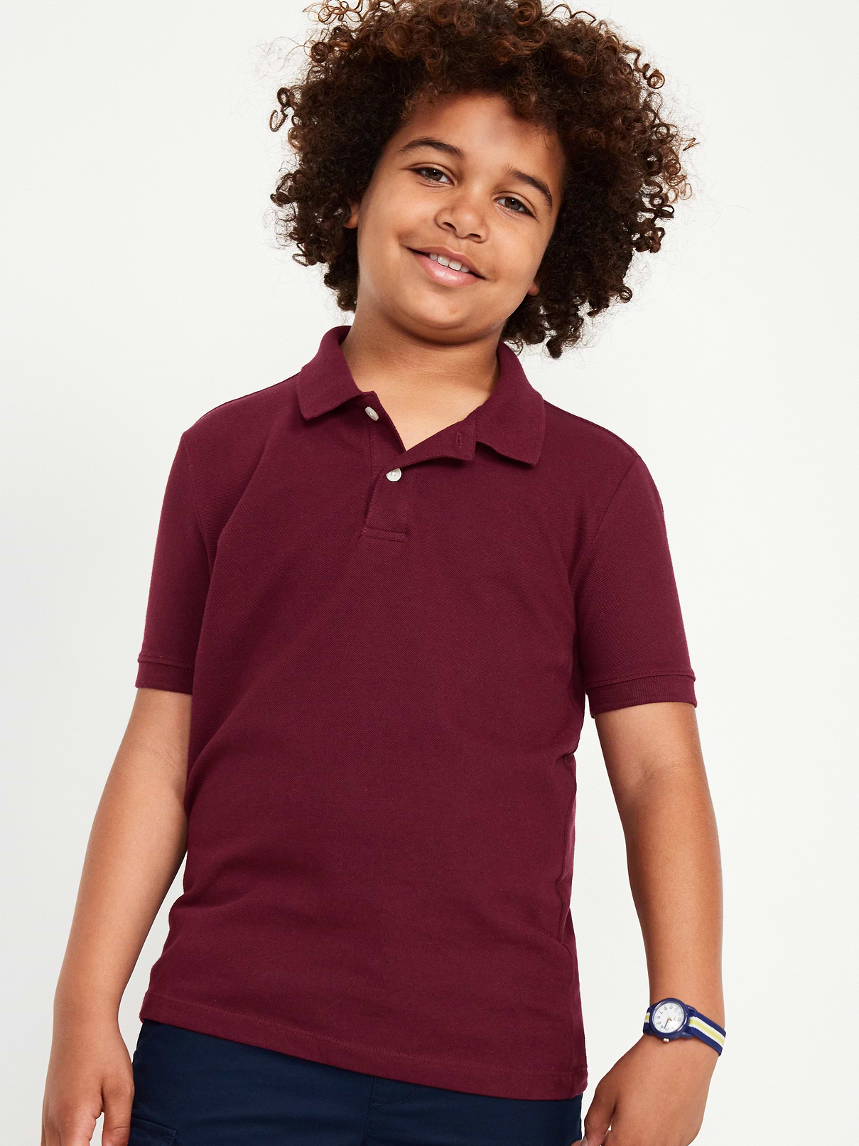 Image number 1 showing, School Uniform Pique Polo Shirt for Boys