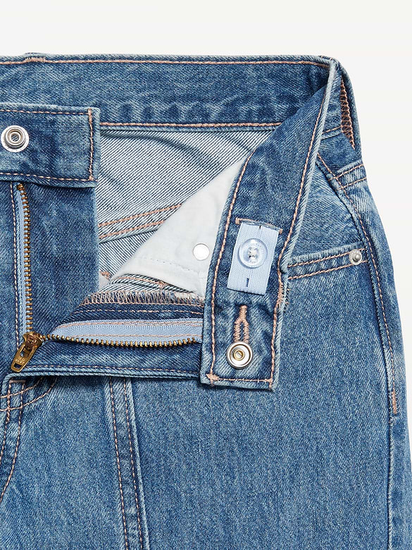 Jean cargo coupe généreuse à jambe large et à taille haute pour Fille