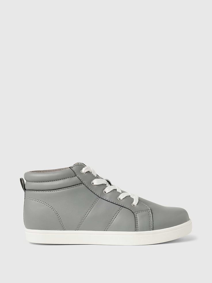Image 1 of 5, These sneakers are made with a vegan leather upper., Rubber gripper sole., Lace-up styling., This product was made in a factory that invests in gender equality and women’s empowerment. Through RISE (Reimagining Industry to Support Equality) and Gap Inc.’s program P.A.C.E. (Personal Advancement & Career Enhancement), we support people who make our clothes to build the skills, knowledge, confidence, and resilience needed to advance in work and life. Learn more here ., Product #518238
