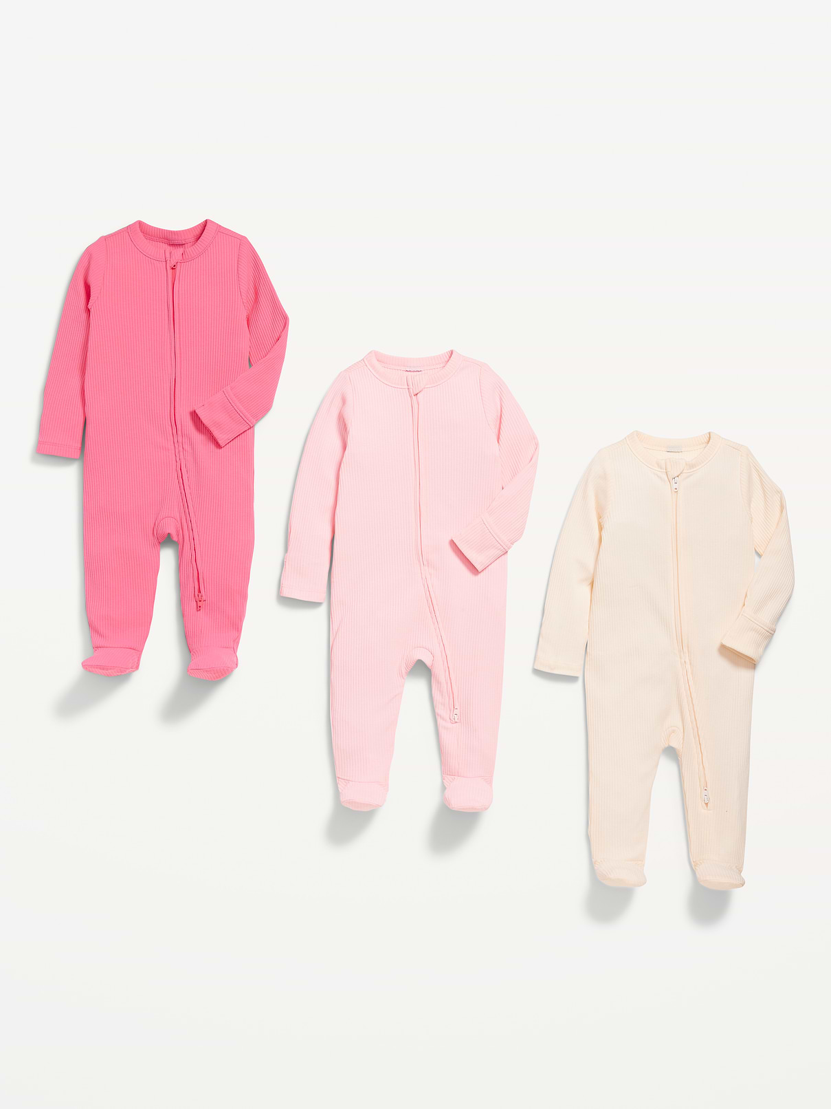 Image number 3 showing, 2-Way-Zip Sleep & Play Footed One-Piece 3-Pack for Baby