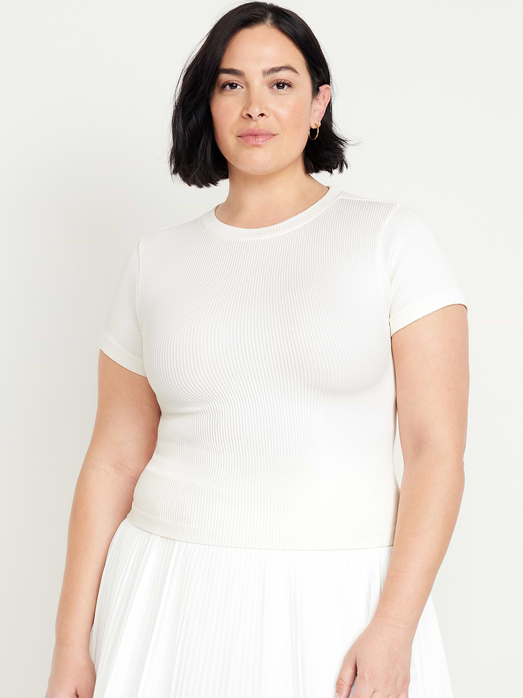 L'image numéro 7 présente T-shirt côtelé ajusté Zénitude sans coutures