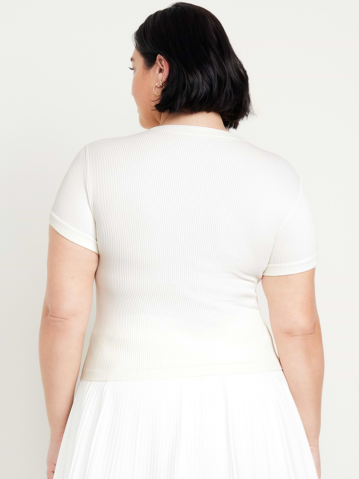 L'image numéro 8 présente T-shirt côtelé ajusté Zénitude sans coutures