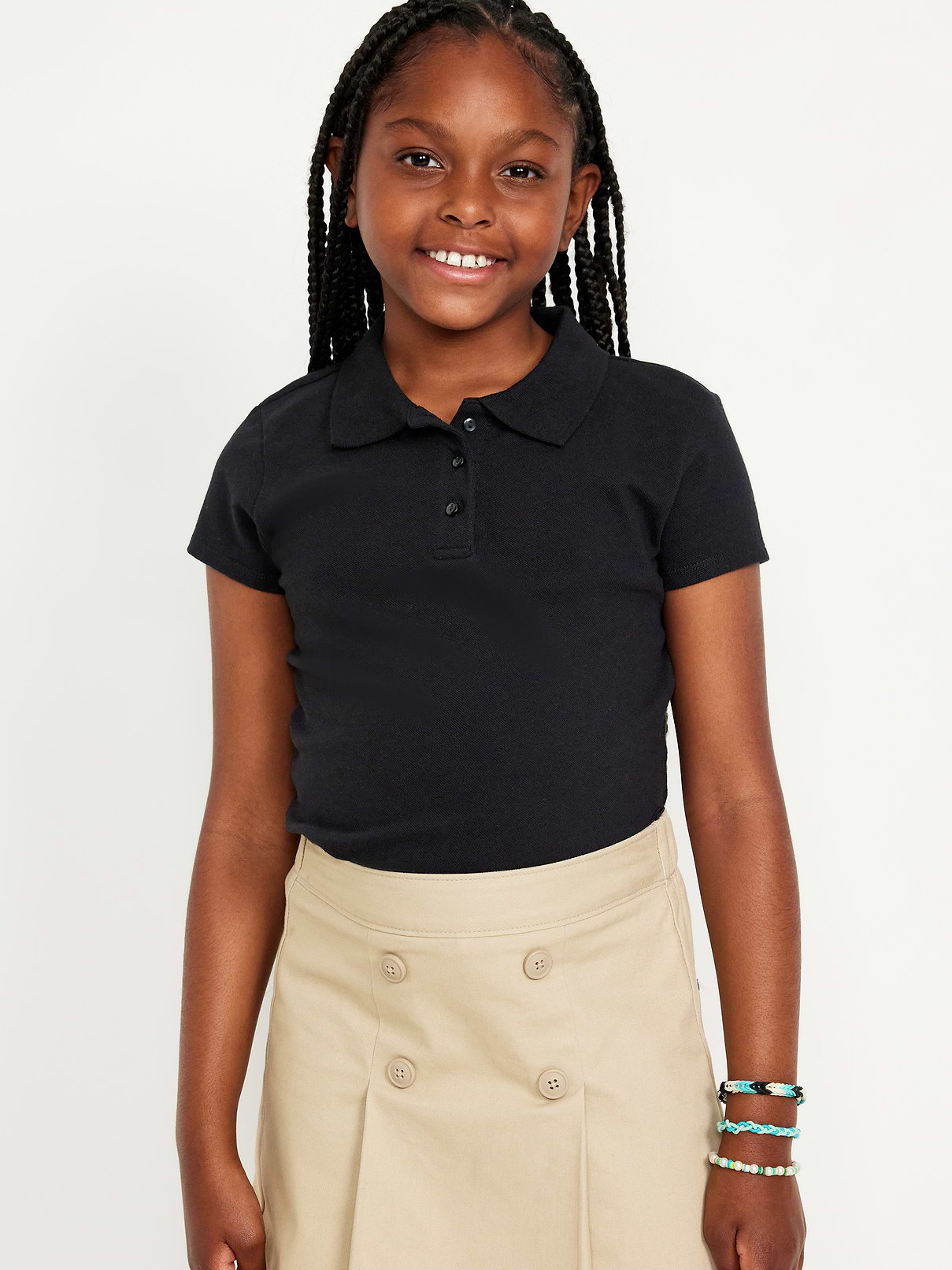 Image number 1 showing, Uniform Pique Polo Shirt for Girls