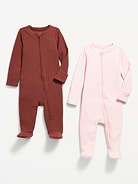 Image 3 of 4, 2-Way-Zip Sleep & Play Footed One-Piece 2-Pack for Baby