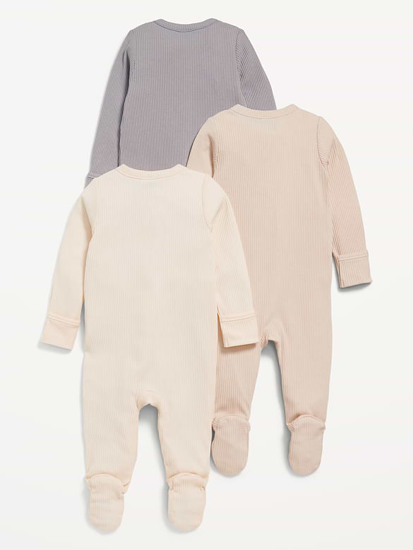 2-Way-Zip Sleep & Play Footed One-Piece 3-Pack for Baby