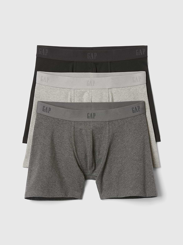 5" Organic Stretch Cotton Boxer Briefs (3-Pack)