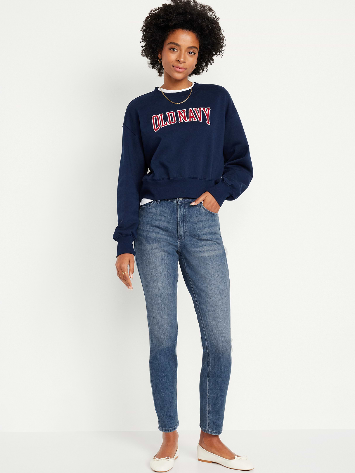 High-Waisted Wow Straight Ankle Jeans - Medium Wash by Old Navy