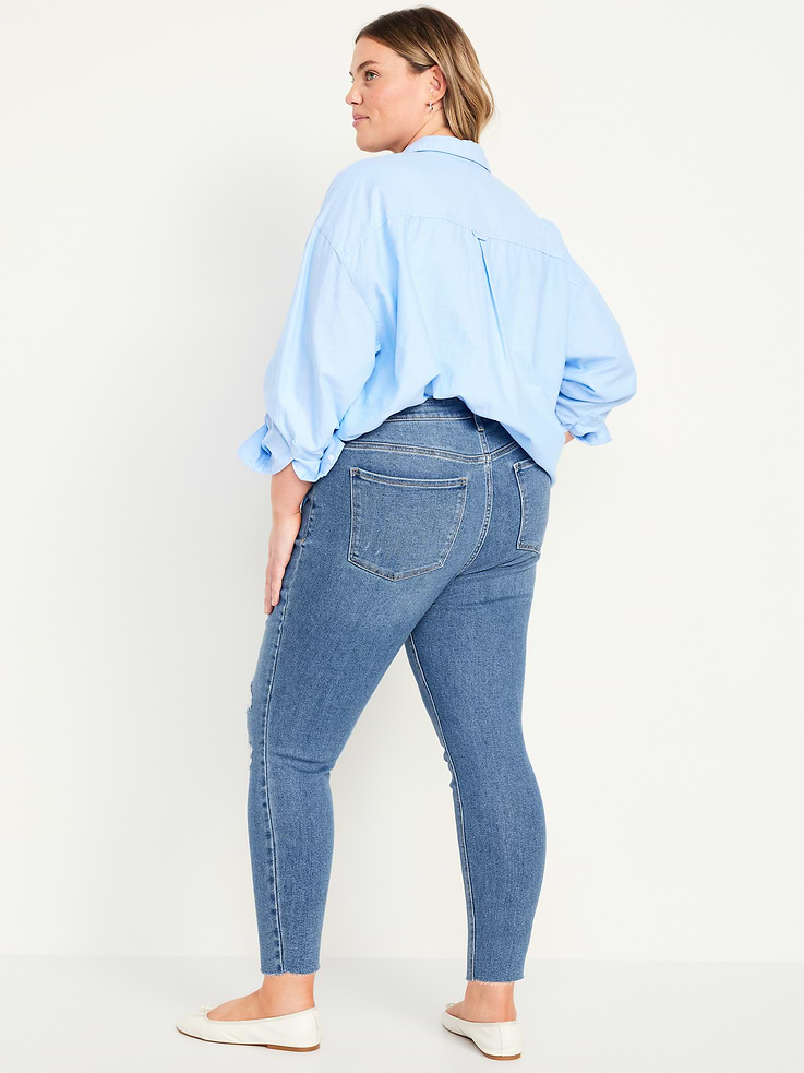 Image number 8 showing, Mid-Rise Rockstar Super-Skinny Ankle Jeans