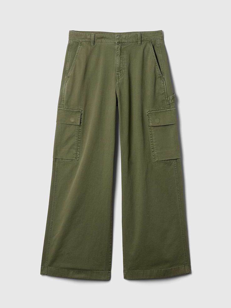 Image number 5 showing, Mid Rise Cargo Baggy Khakis