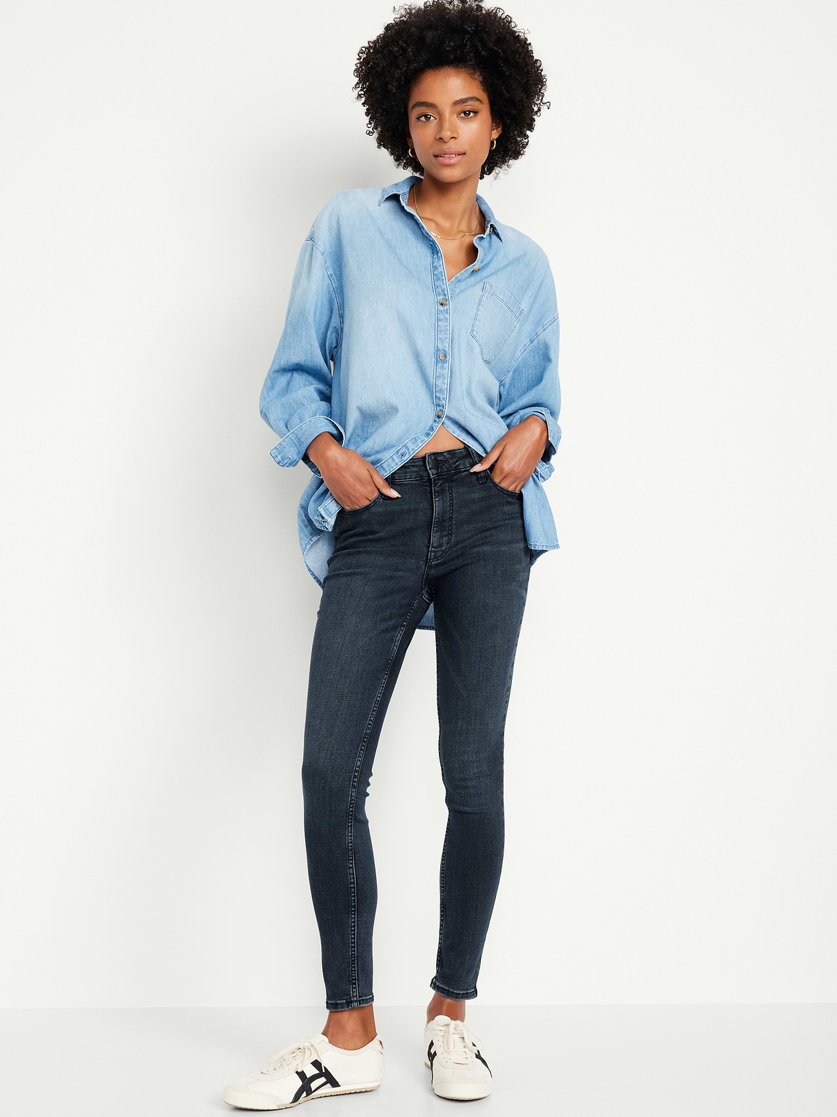 High-Waisted Rockstar Super-Skinny Jeans - Dark Rinse by Old Navy