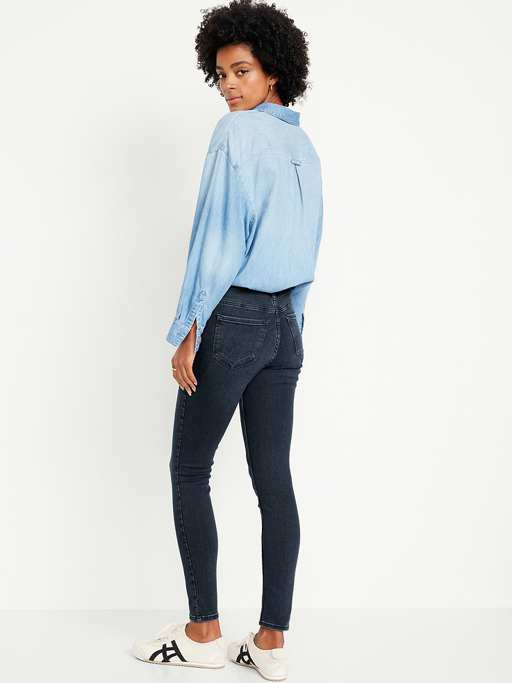 Image number 3 showing, High-Waisted Rockstar Super-Skinny Jeans