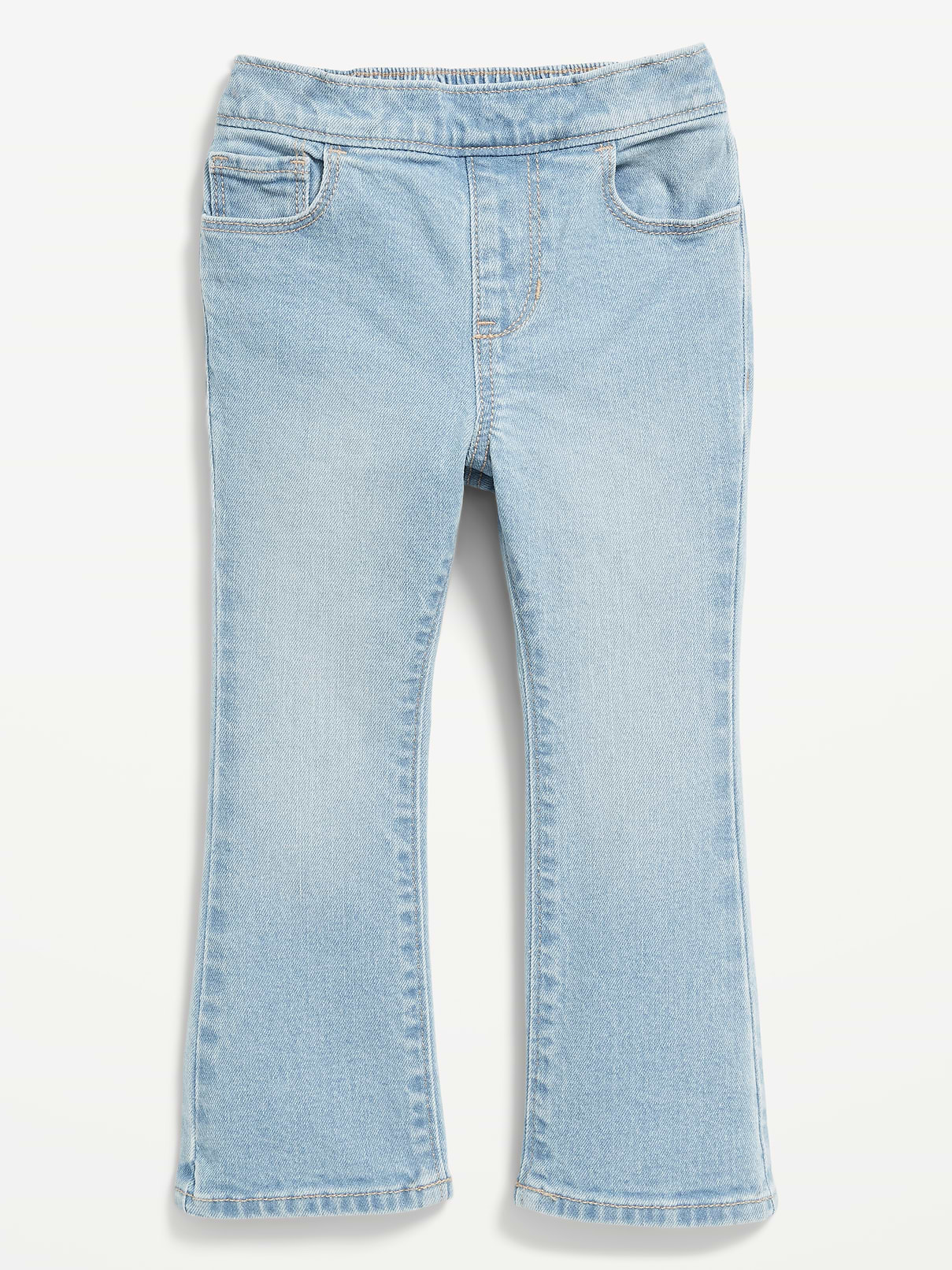Image number 1 showing, Wow High-Waisted Flare-Leg Pull-On Jeans for Toddler Girls