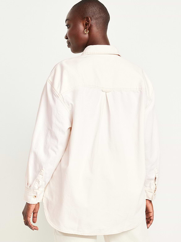 Boyfriend Button-Down Jean Tunic