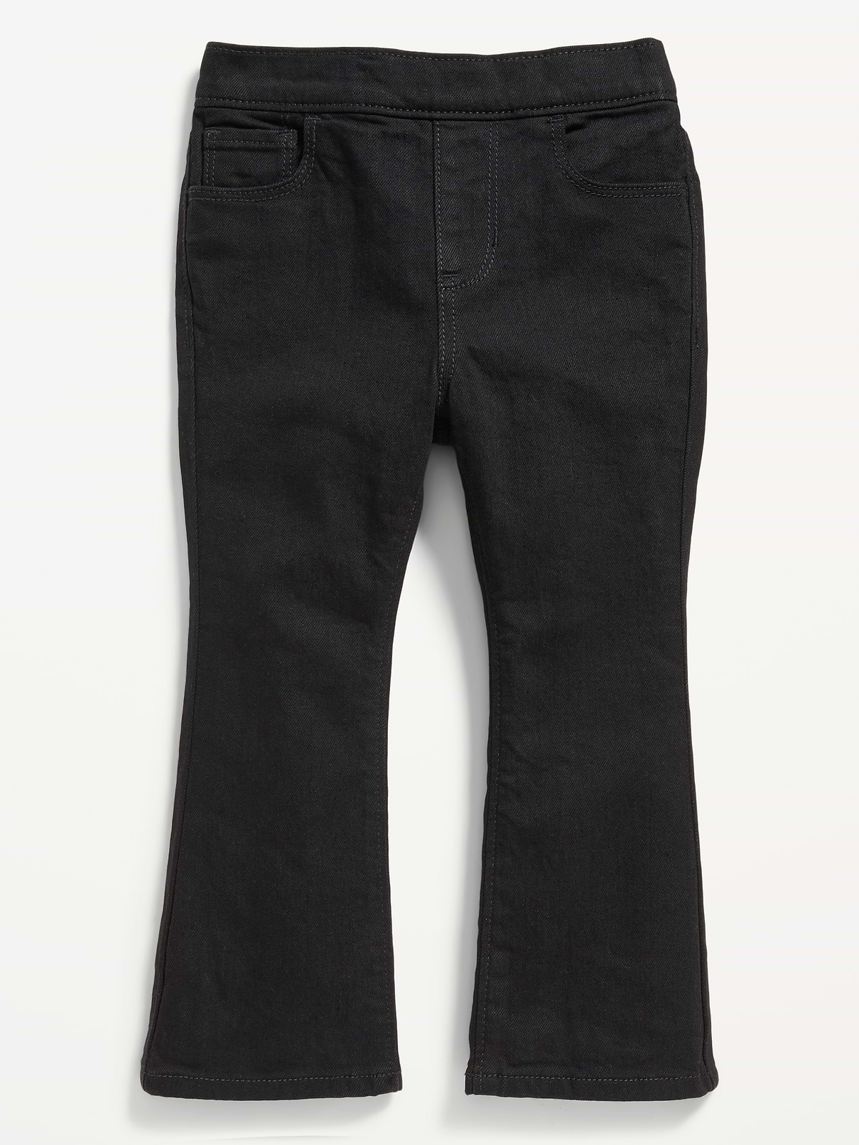 L'image numéro 1 présente Jean Wow évasé à taille haute élastique pour toute-petite fille