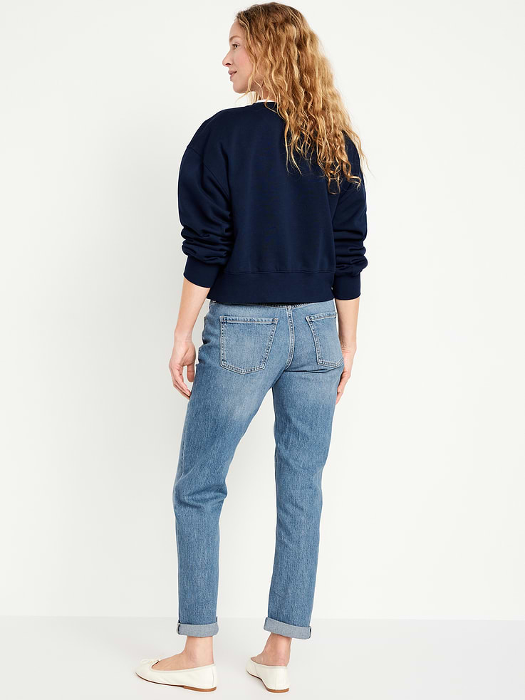 Image number 3 showing, Mid-Rise Wow Boyfriend Straight Jeans