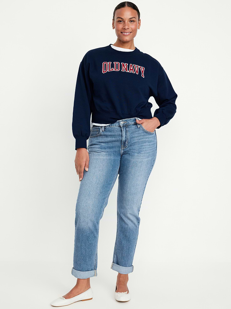 Image number 6 showing, Mid-Rise Wow Boyfriend Straight Jeans